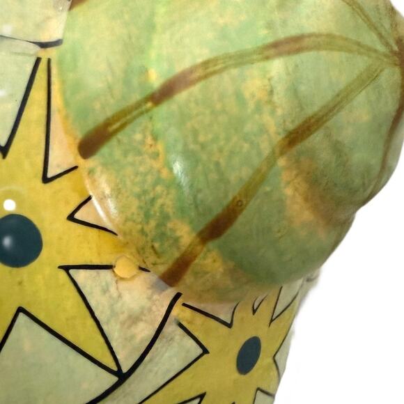 Vintage 1960s Mexican Piggy Bank Handpainted Boho Decor Ceramic Large Pig - Picture 8 of 11